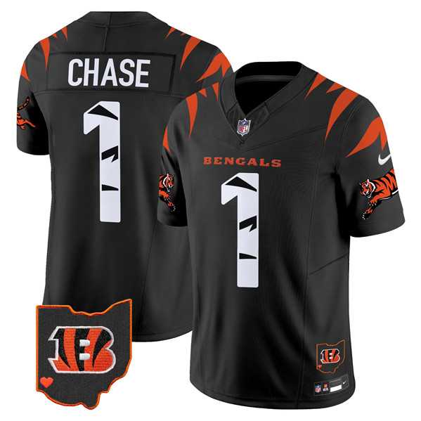 Mens Cincinnati Bengals #1 JaMarr Chase Black F.U.S.E. Special Vapor Untouchable Limited Stitched Jersey Dyin->cincinnati bengals->NFL Jersey